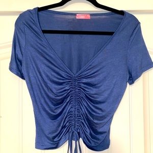 Blue v-neck adjustable top